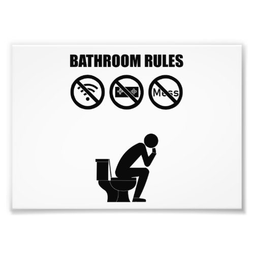 A Set of Bathroom Rules Photo Print