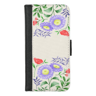 A set of flowers painted in watercolor iPhone 8/7 wallet case