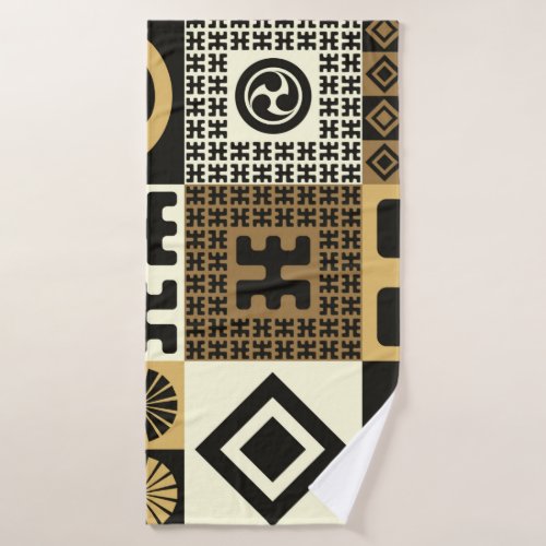 A set of japanese style seamless patterns tribal  bath towel