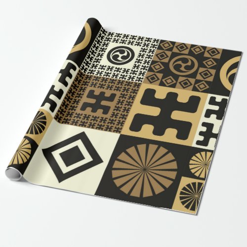 A set of japanese style seamless patterns tribal  wrapping paper