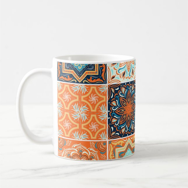 A set of ornaments,ceramic tiles. Abstract pattern Coffee Mug (Left)