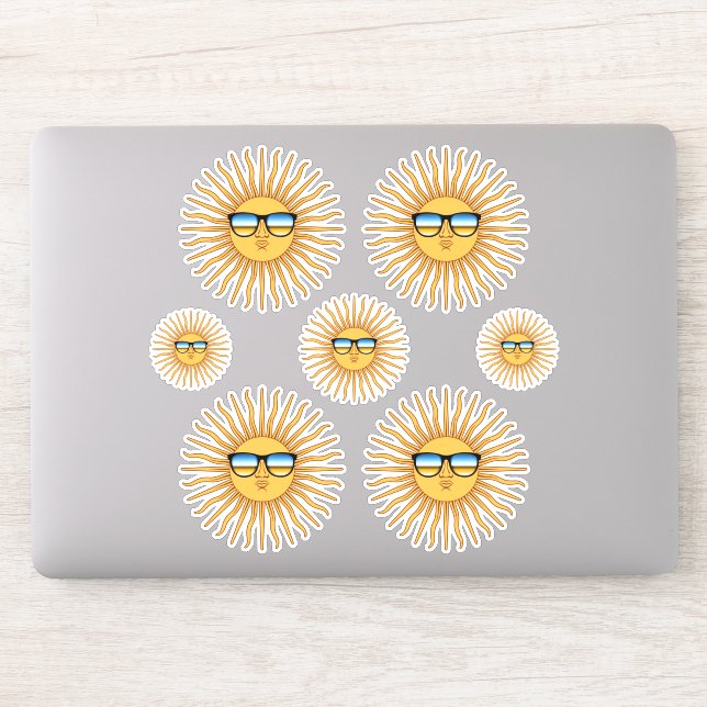A Set of Seven Sun in Shades Decals (Computer)