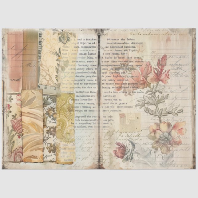 A Sewing Junk Journal Series Design #3 Tissue Paper (Front)