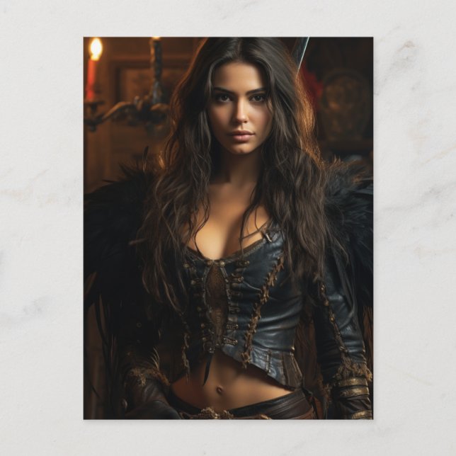 A sexy brunette woman Postcard (Front)