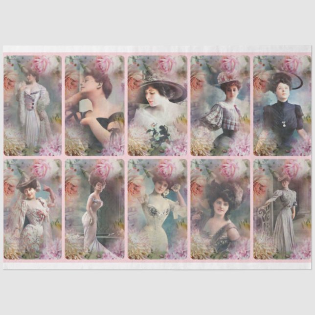 A Shabby Chic Parisian Woman Series Design 14 Tissue Paper (Front)