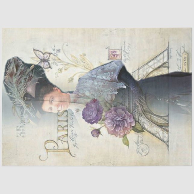 A Shabby Chic Parisian Woman Series Design 28 Tissue Paper (Front)