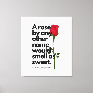 A SHAKESPEARE POEM AND A ROSE  Canvas Print