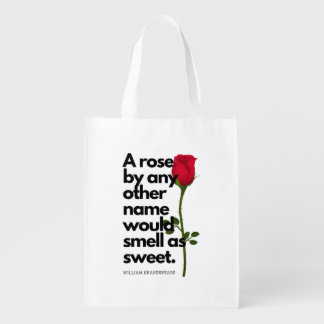 A SHAKESPEARE POEM AND A ROSE  grocery bag 