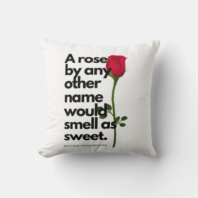 A SHAKESPEARE POEM AND A ROSE  Throw Pillow (Front)