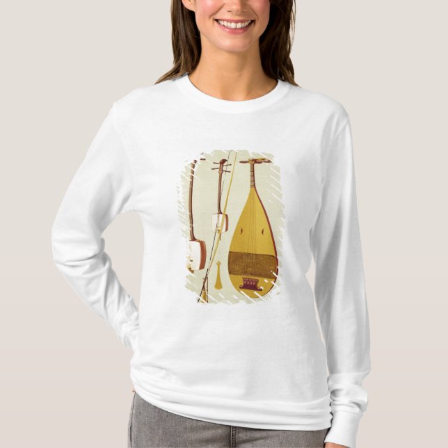 A shamisen, a kokyu and a biwa, Japanese, from 'Mu T-Shirt (Front)