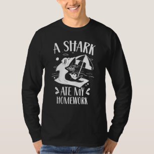 A Shark Ate My Homework Teeth Sharks Animal T-Shirt
