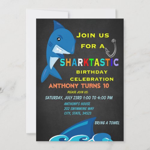 A Sharktastic Birthday Celebration Invitation
