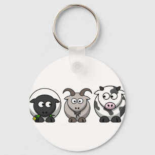 A Sheep, A Goat and a Cow Keychain