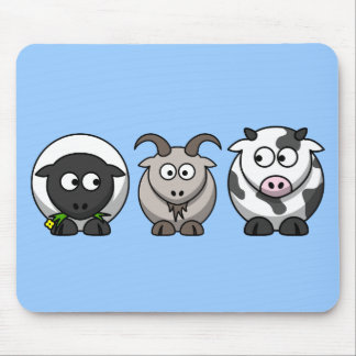 A Sheep, A Goat and a Cow Mouse Pad