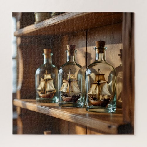 A Shelf of Ships in a Bottle  Jigsaw Puzzle