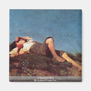 A Shepherd Boy By Lenbach Franz Von Magnet