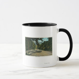 A Shepherd Leading Sheep on a Maine Highway Mug