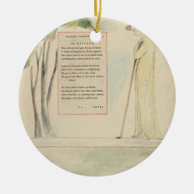 A Shepherd Reading the Epitaph, from Elegy Written Ceramic Ornament (Front)