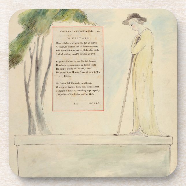 A Shepherd Reading the Epitaph, from Elegy Written Drink Coaster (Front)