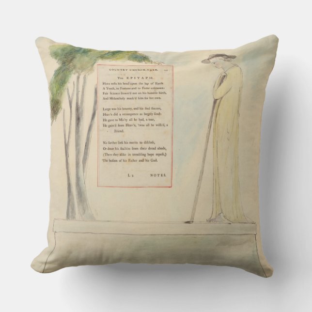 A Shepherd Reading the Epitaph, from Elegy Written Throw Pillow (Front)
