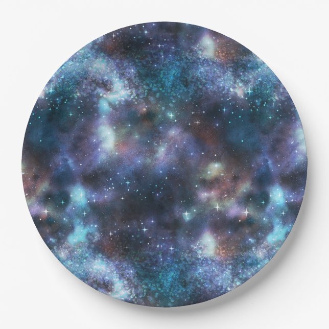 A Shimmering Galaxy Series Design 3  Paper Plates (Front)