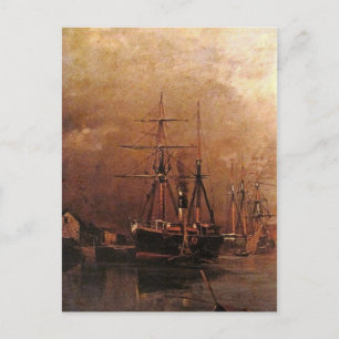 a ship at sea 01 postcard