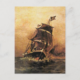 a ship at sea 02 postcard