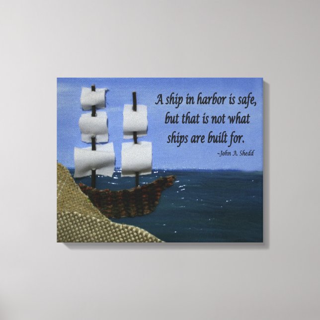 A Ship in Harbor Canvas Print (Front)