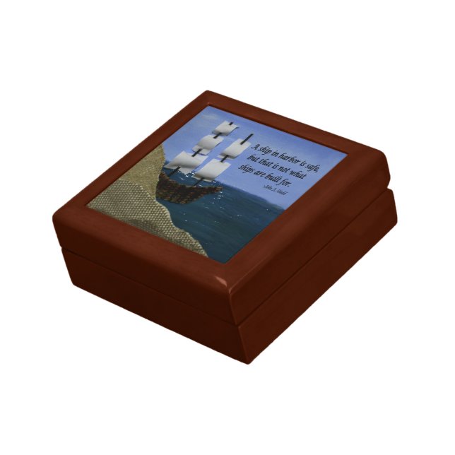A Ship in Harbor is Safe Inspirational Quotation Gift Box (Side)