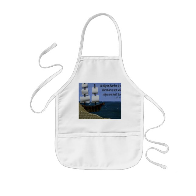 A Ship in Harbor is Safe Kids' Apron (Front)