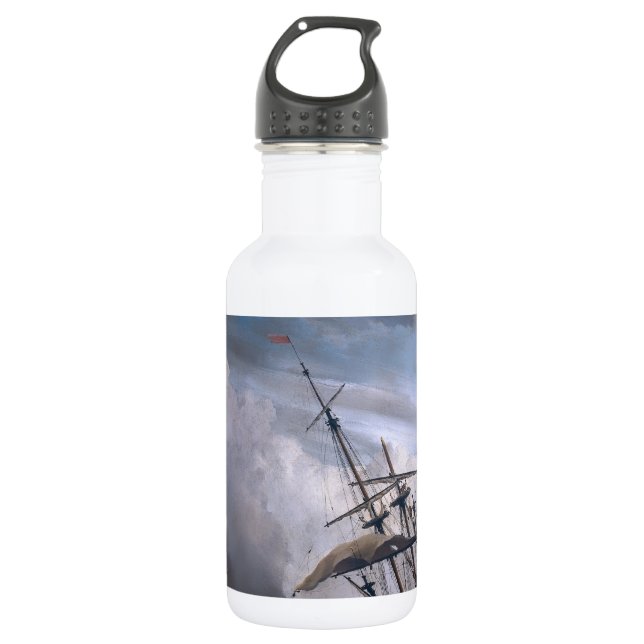 A Ship In Need In A Raging Storm Stainless Steel Water Bottle (Front)