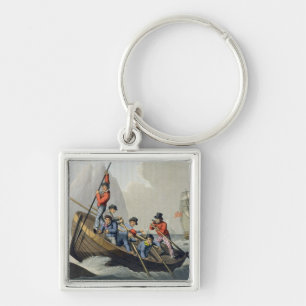 A Ship's Boat Attacking a Whale, engraved by Matth Keychain
