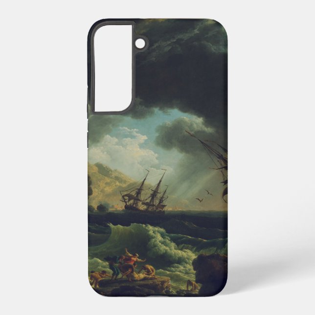 A Shipwreck in Stormy Seas by Claude-Joseph Vernet Samsung Galaxy Case (Back)