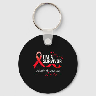 A Shirt Survivor Stroke Awareness Red Butterfly Keychain