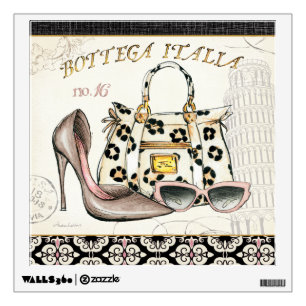 A Shoe, A Bag, and A Pair of Glasses Wall Decal