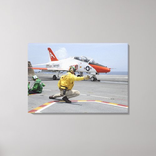 A shooter aboard the aircraft carrier canvas print