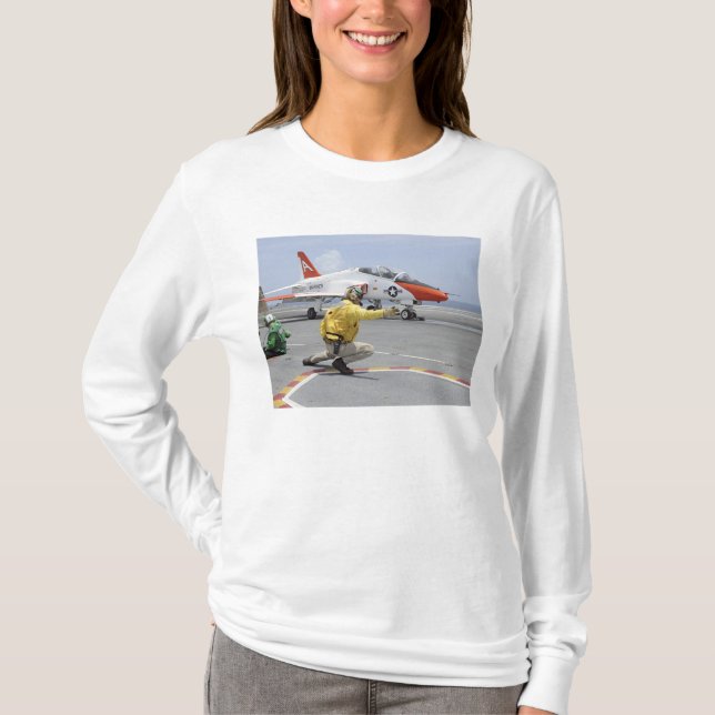 A shooter aboard the aircraft carrier T-Shirt (Front)