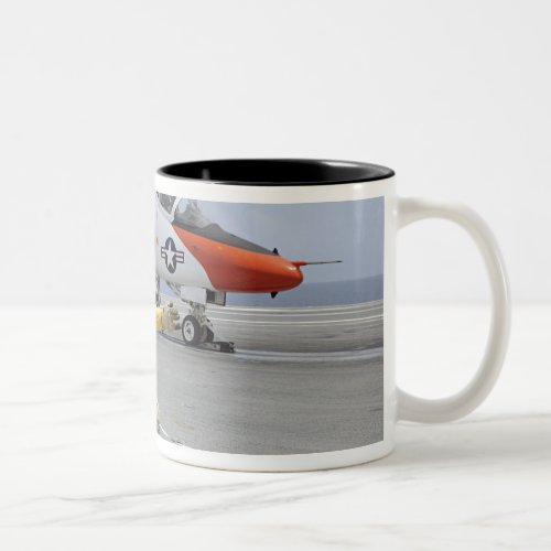 A shooter aboard the aircraft carrier Two_Tone coffee mug