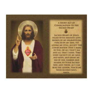 A Short Act of Consecration to the Sacred Heart Wood Wall Art