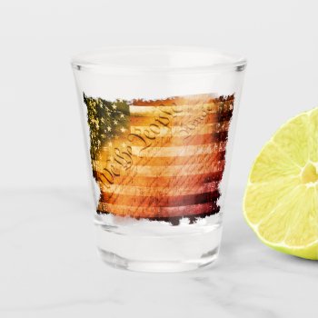 A Shot Of Freedom Retro Rock Vintage American Flag Shot Glass by KDRDZINES at Zazzle