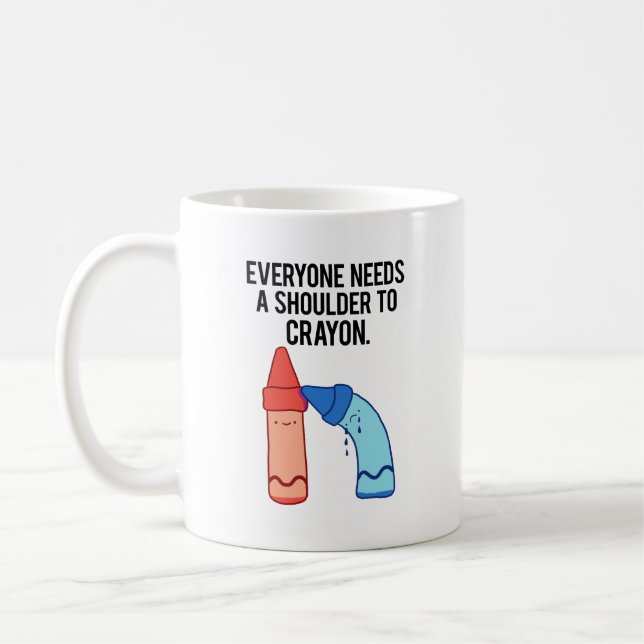 A Shoulder To Crayon Artist Art Pun Mug (Left)