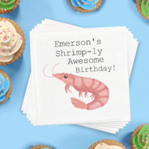 A Shrimp-ly Awesome Birthday Napkins
