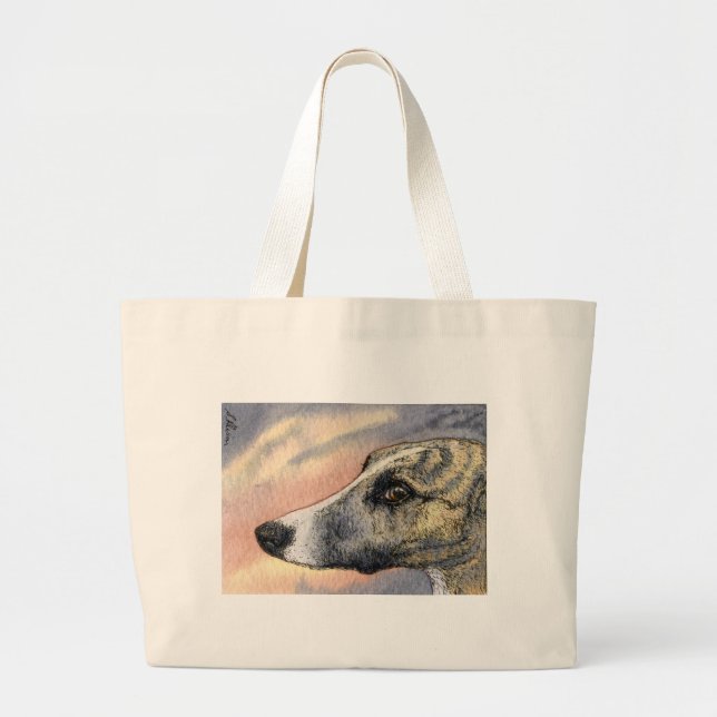A Shy, Handsome Hound Large Tote Bag (Front)