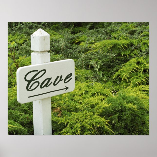 A sign pointing tho the wine cellar (Cave) in (Front)
