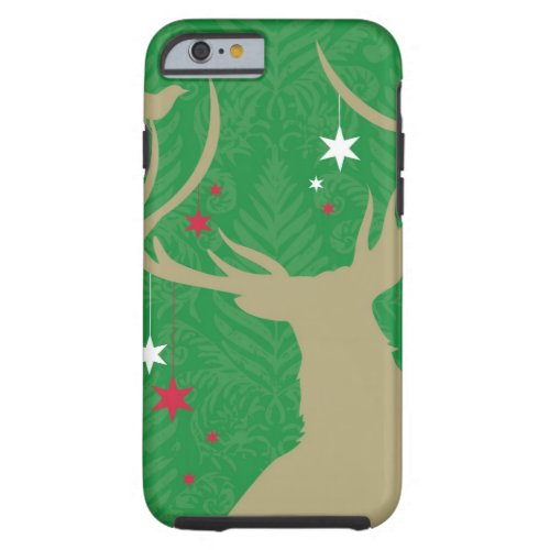 A silhouette of a deer with stars hanging from its tough iPhone 6 case