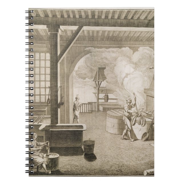 A silk dyer's workshop, from the 'Encyclopedie des Notebook (Front)