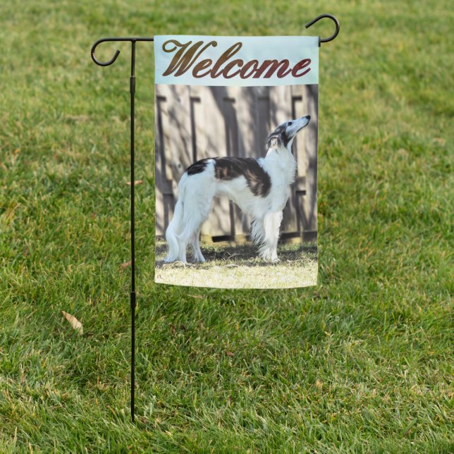 A Silken Windhound Garden Flag (In SItu)