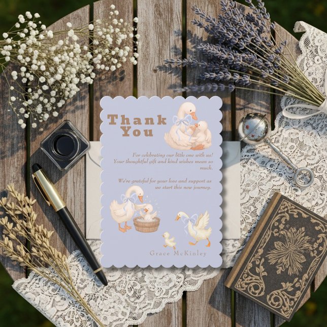 A Silly Goose Blue Baby shower Thank You Card (A Silly Goose Blue Baby shower Thank You Card)