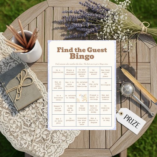 A SIlly Goose Blue Find The Guest Bingo Card