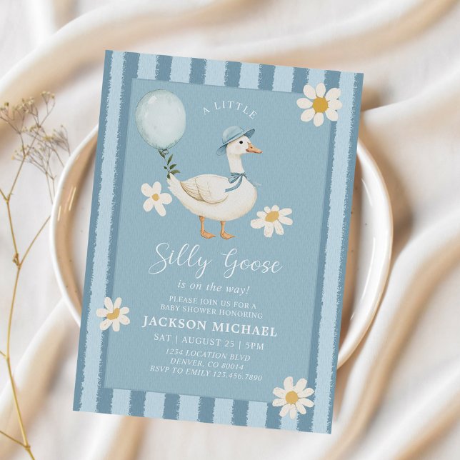 A Silly Goose Daisy Boy Baby Shower Invitation (Creator Uploaded)